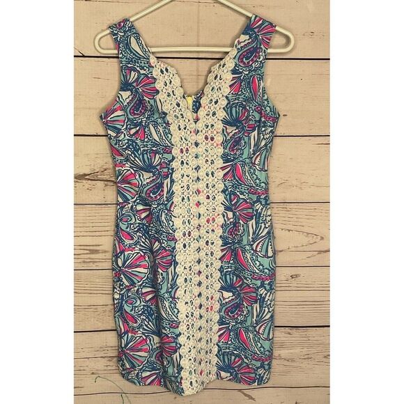 Lilly Pulitzer Target 20th Anniversary Lace Trim Mini Shift Dress Women Size 2 - Picture 13 of 14